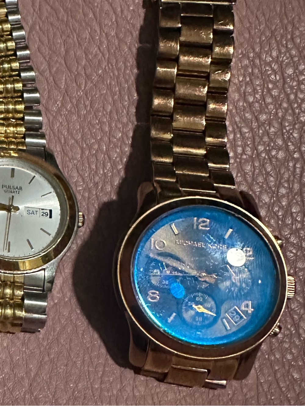 Michael Kors Men’s Rose Gold Bracelet Watch with Blue Dial
